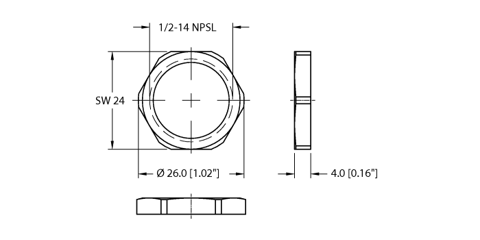 Turck Receptacle Hardware - Locknut # LOCKNUT-1/2NPT-BRASS-(10/BAG)