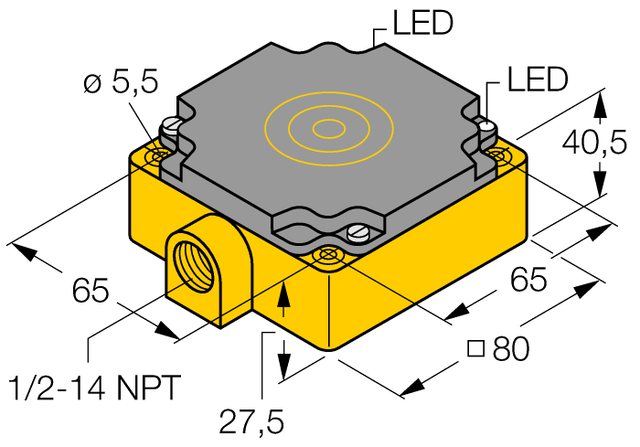 Turck Capacitive Sensor # NC50-CP80-VN4X2/S10