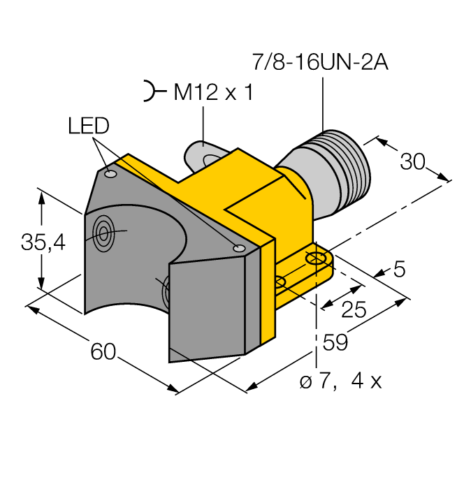 Turck Inductive Sensor - For Rotary Actuators # NI4-DSU35-2AP4X2-B1160-FKE4.5