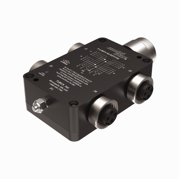 Turck Passive Actuator/Sensor Junction Box, 4 Ports - 7/8” Minifast I/O Ports # P-4 RKFV 40-RSFV100