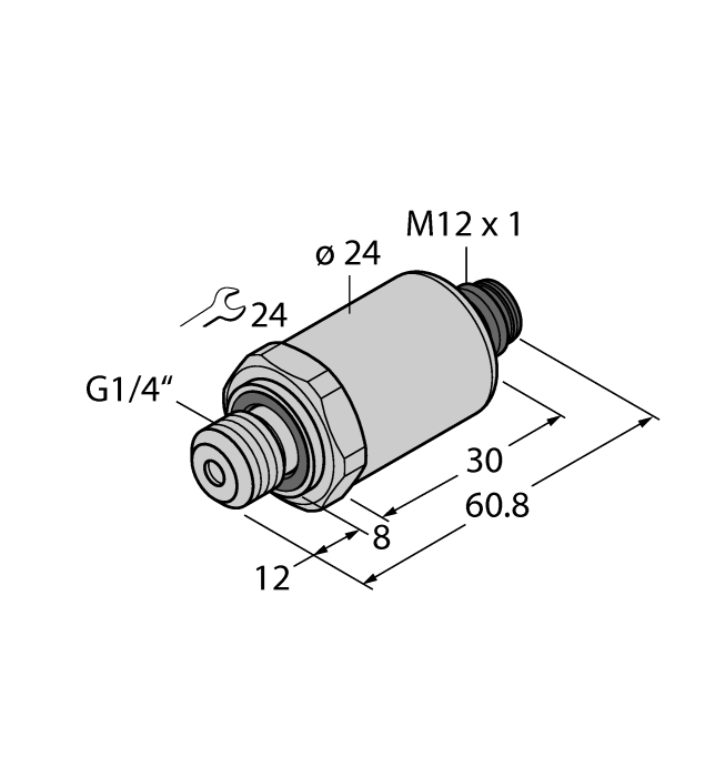 Turck Pressure Transmitter - IO-Link with Two Switching Outputs # PT1000R-2004-IOL-H1141