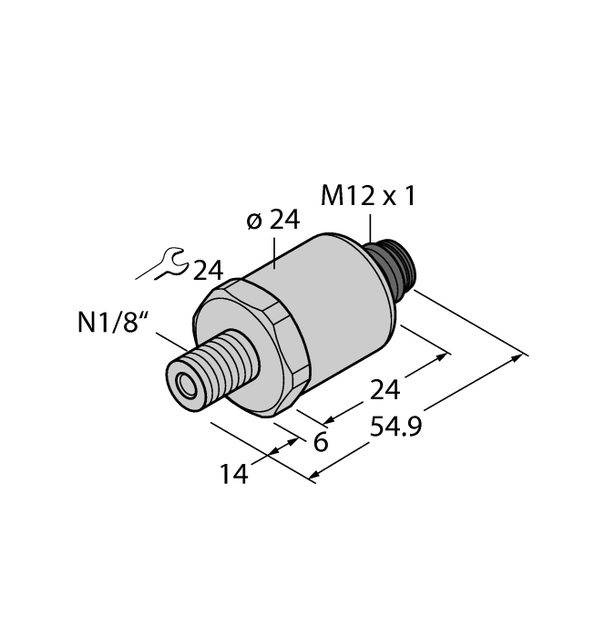 Turck Pressure Transmitter - With Current Output (2-Wire) # PT130PSIV-1014-I2-H1141