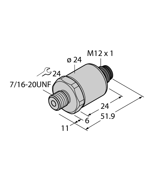 Turck Pressure Transmitter - With Current Output (2-Wire) # PT150PSIG-1005-I2-H1143