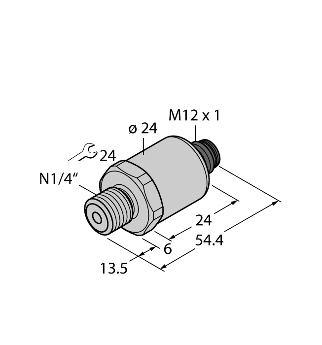 Turck Pressure Transmitter - With 2 Switching Outputs and IO-Link # PT1A-1003-IOL-H1141