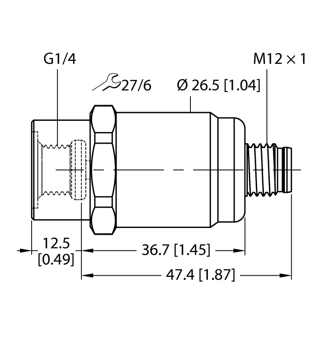 Turck Pressure Transmitter - With 2 Switching Outputs and IO-Link # PT1VR-1001-IOL-H1141