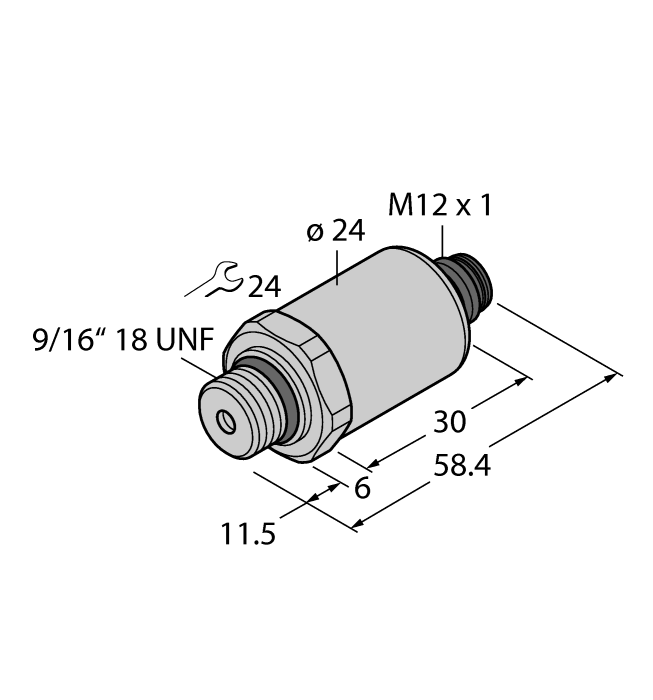 Turck Pressure Transmitter - With Current Output (2-Wire) # PT200PSIG-2021-I2-H1143/X