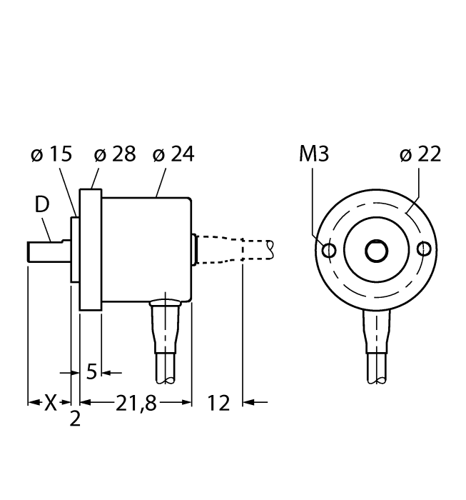 Turck Incremental Encoder # RI-01Q5F3-2D1000-CA