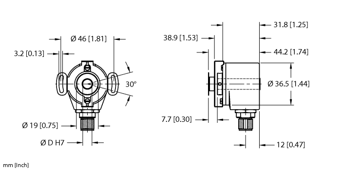 Turck Incremental Hollow Shaft Rotary Encoder # RI-05I6E-2I2500-H1181