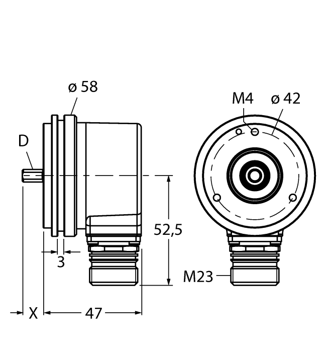 Turck Incremental Shaft Encoder # RI-10S10S-2K1024-H1181