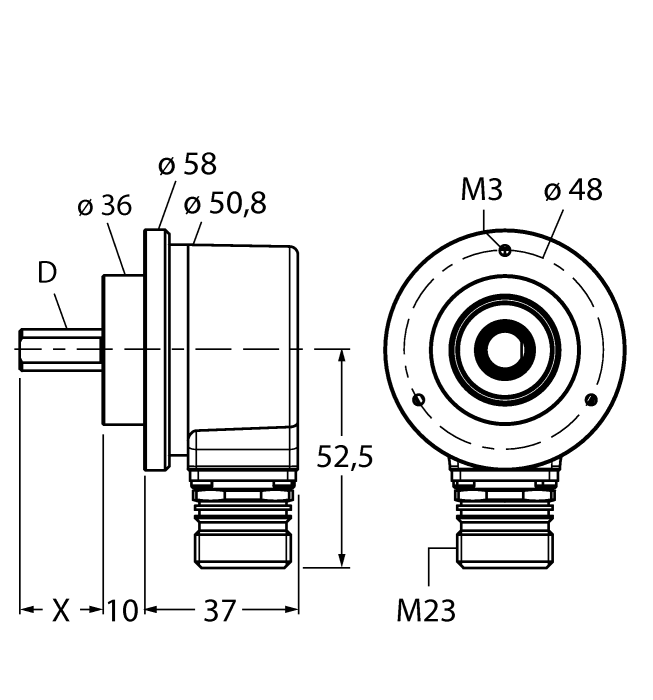 Turck Incremental Shaft Encoder # RI-10S12C-4A1024-12M23