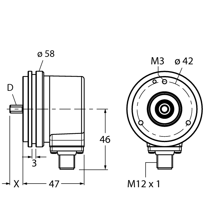Turck Incremental Shaft Encoder # RI-10SA1Z4-4A1024-H1181