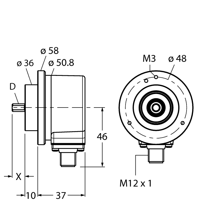 Turck Incremental Shaft Encoder # RI-10T10C-2B25-H1151