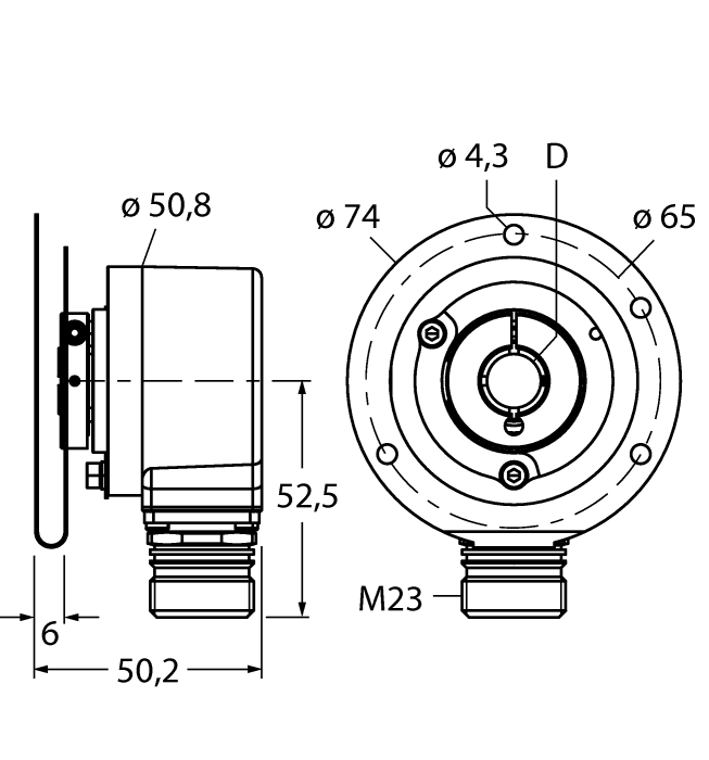 Turck Incremental Encoder # RI-12H10E1-2B3600-12M23