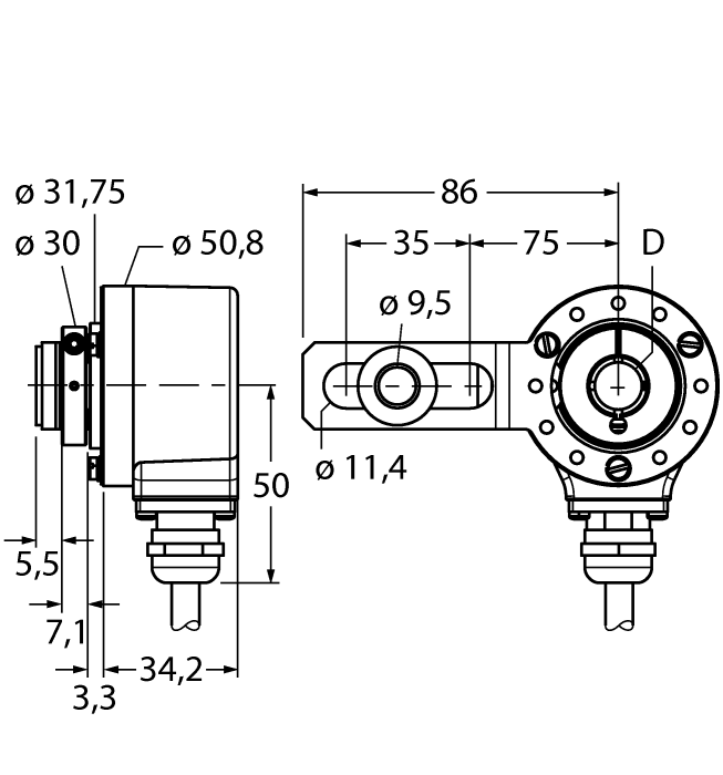Turck Incremental Encoder # RI-12HA4S1-2K1024-C1M