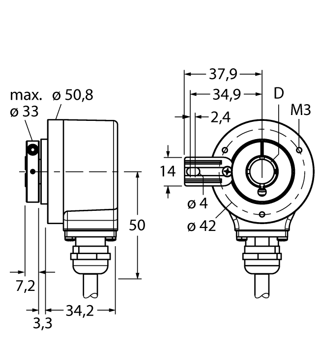 Turck Incremental Encoder # RI-12I12T-2K1000-C1M