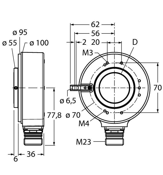 Turck Incremental Encoder # RI-43H30S4-4A5000-12M23