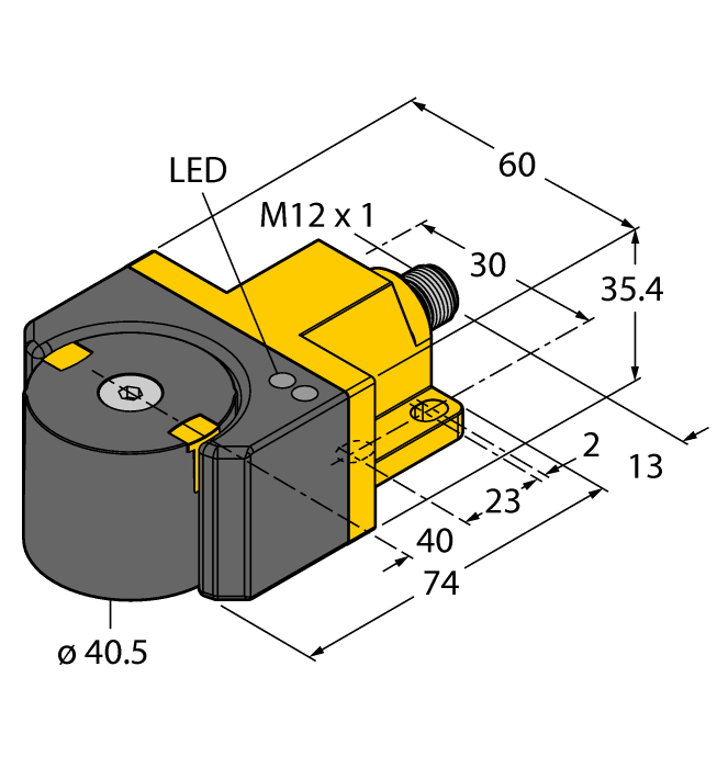 Turck Inductive Angle Sensor - With Analog Output # RI360P1-DSU35-ELIU5X2-H1151