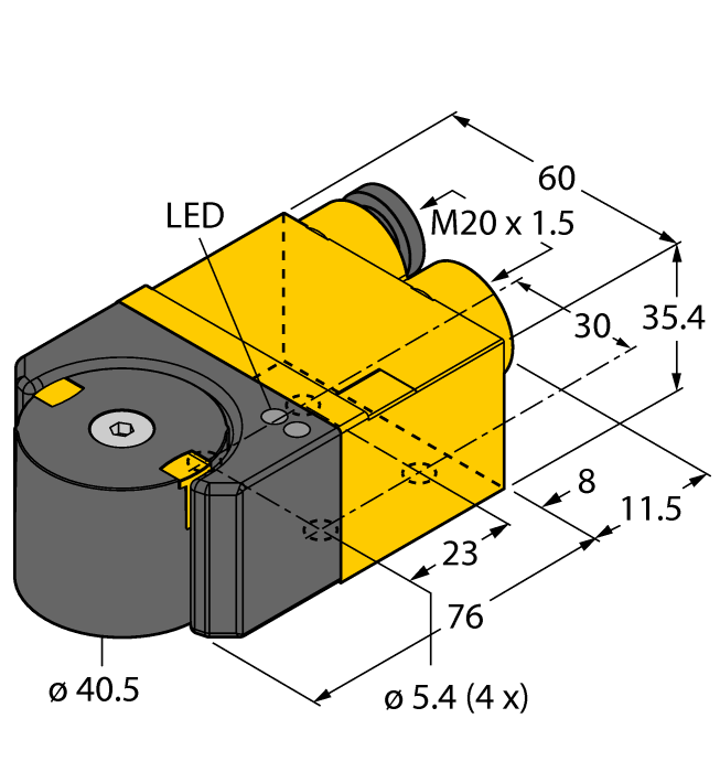Turck Inductive Angle Sensor - With Analog Output # RI360P1-DSU35TC-ELI-EXI