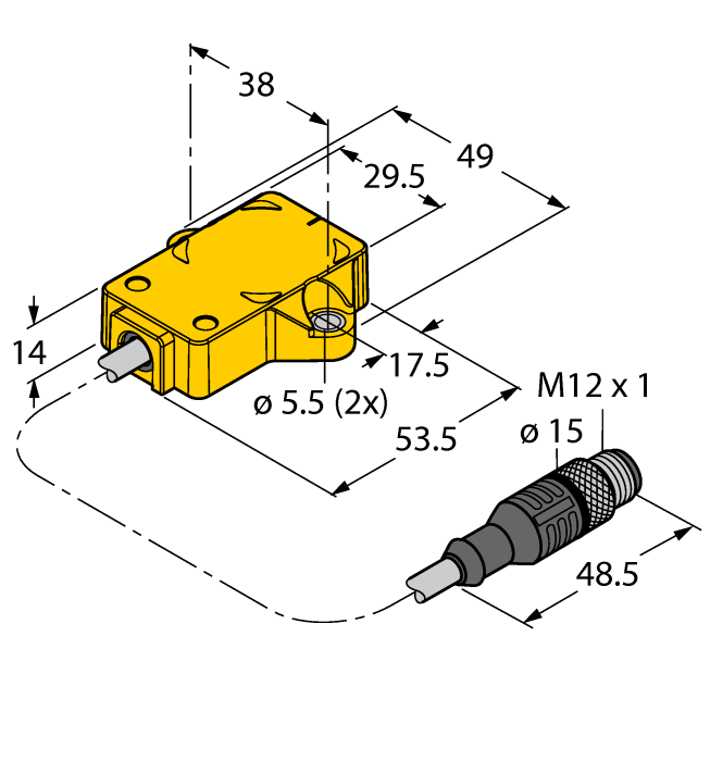 Turck Miniature Encoder - With Analog Output # RI360P2-QR14-ELIU5X2-0.3-RS5