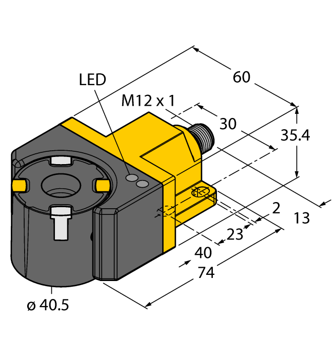 Turck Inductive Angle Sensor - With Analog Output # RI360P4-DSU35-ELIU5X2-H1151