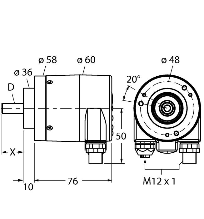 Turck Absolute Rotary Encoder - Multiturn # RM-29S10C-9C28B-R3M12