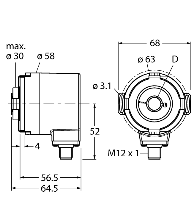 Turck Absolute Rotary Encoder - Multiturn # RM-35H12E-3C25B-H1181