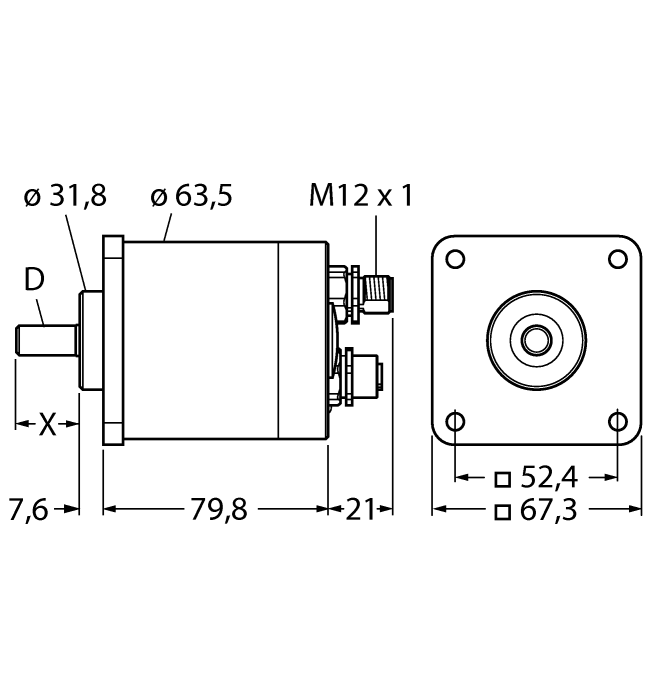 Turck Absolute Rotary Encoder - Multiturn # RM-89SA1R-9B28B-B2M12