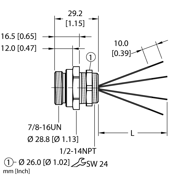 Turck Actuator and Sensor Receptacle - Front Mount # RSF 40-2M/NPT W/LN