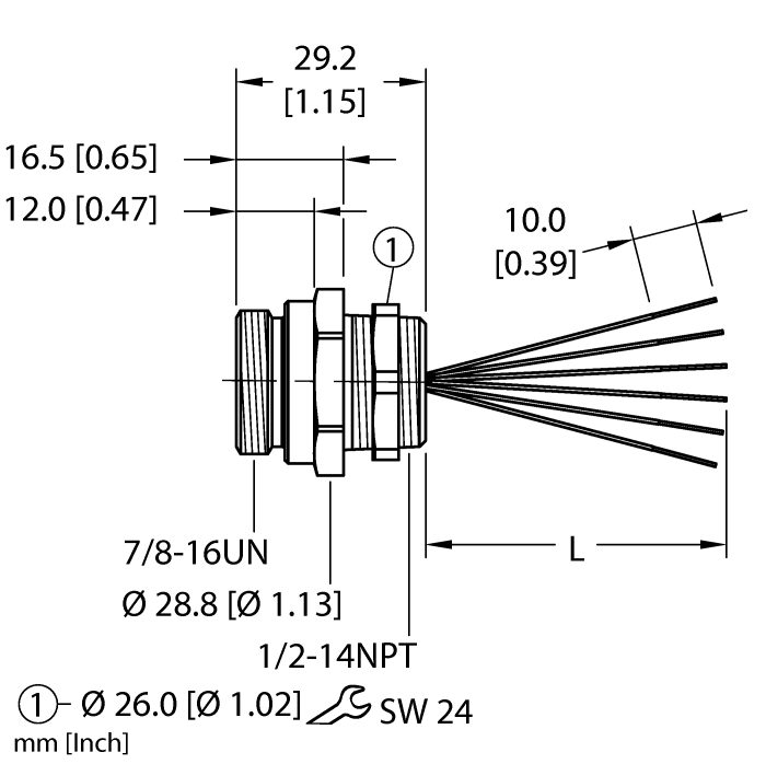 Turck Actuator and Sensor Receptacle - Front Mount # RSF 66-3M/NPT W/LN