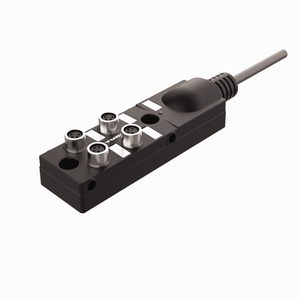 Passive Actuator/Sensor Junction Box, 4 Ports - M8, 4 pole I/O port with cable homerun