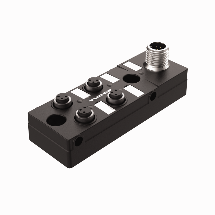 Turck Passive Actuator/Sensor Junction Box, 4 Ports - Ø 8 mm, I/O Port with M12 Male Connector for the Supply Cable # TB-4M8Z-3-FS8