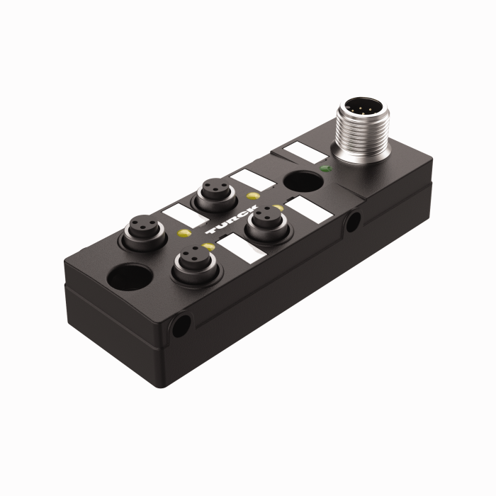 Turck Passive Actuator/Sensor Junction Box, 4 Ports - Ø 8 mm, I/O Port with M12 Male Connector for the Supply Cable # TB-4M8Z-3P2-FS8