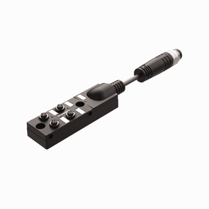 Passive Actuator/Sensor Junction Box, 4 Ports - M8 snap, 4 pole I/O port with cable homerun