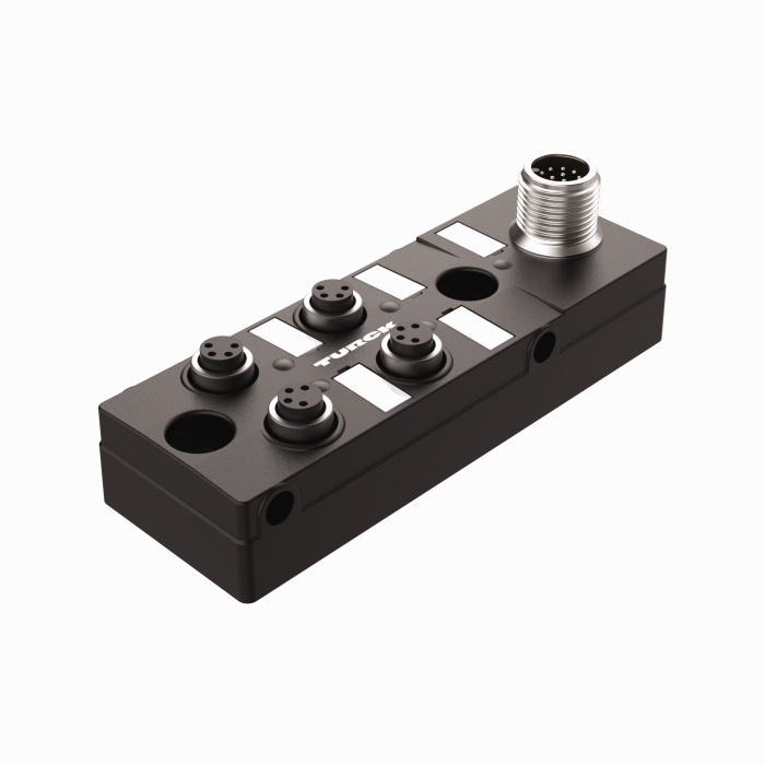 Turck Passive Actuator/Sensor Junction Box, 4 Ports - M8 snap, 4 pole I/O port with M12 homerun # TB-4M8Z-4-FS12