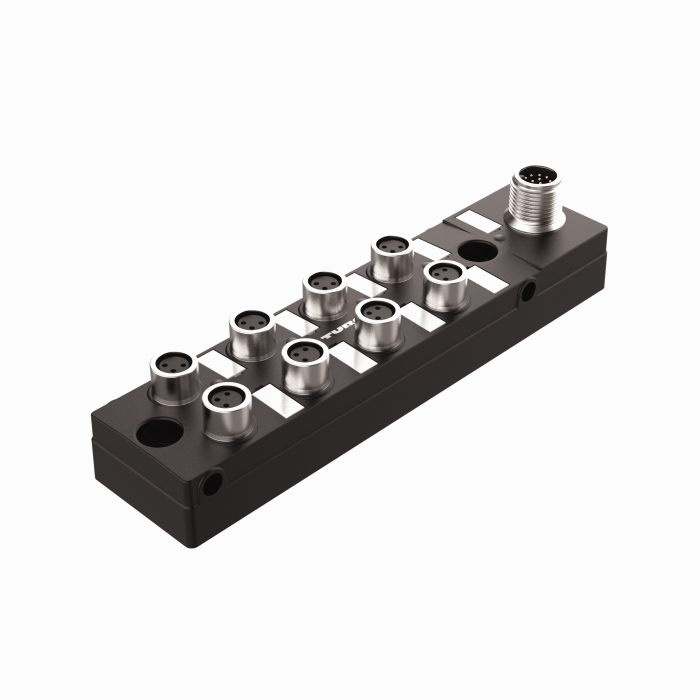 Turck Passive Actuator/Sensor Junction Box, 8 Ports - M8, 3 pole I/O port with M12 homerun # TB-8M8M-3-FS12