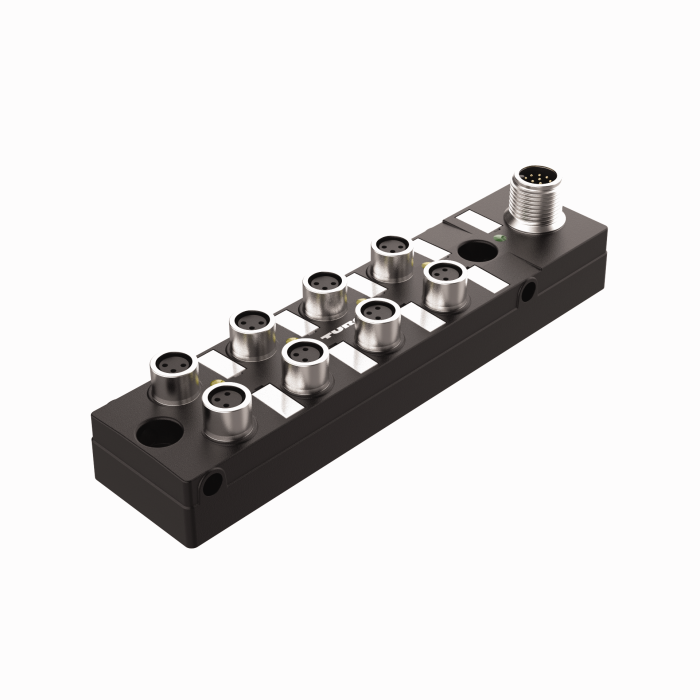 Turck Passive Actuator/Sensor Junction Box, 8 Ports - M8, 3 pole I/O port with M12 homerun # TB-8M8M-3P2-FS12