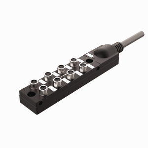 Passive Actuator/Sensor Junction Box, 8 Ports - M8, 4 pole I/O port with cable homerun