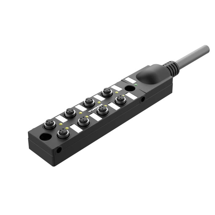 Turck Passive Actuator/Sensor Junction Box, 8 Ports - M8, 3 pole I/O port with cable homerun # TB-8M8Z-3P2-5