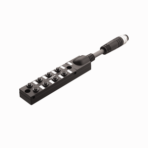 Passive Actuator/Sensor Junction Box, 8 Ports - M8 snap, 4 pole I/O port with cable homerun