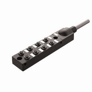 Passive Actuator/Sensor Junction Box, 8 Ports - M8 snap, 4 pole I/O port with cable homerun