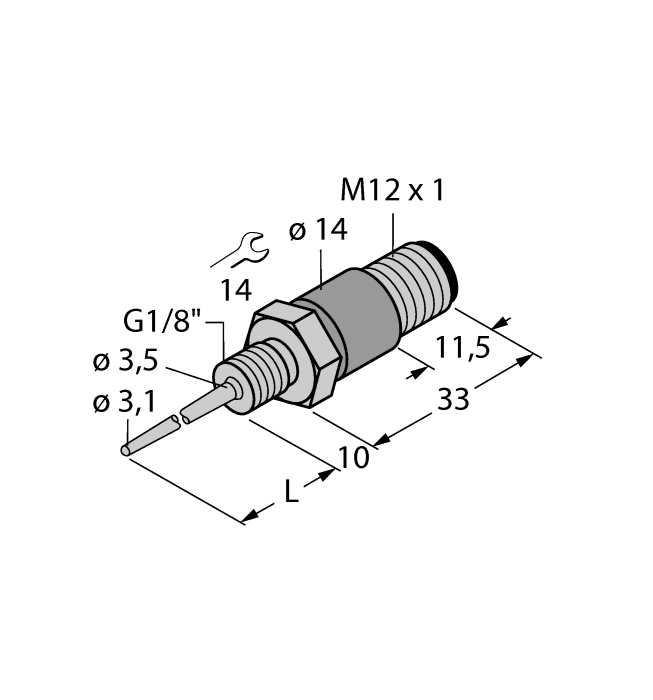 Turck Temperature Detection - Probe # TP-103A-G1/8-H1141-L024