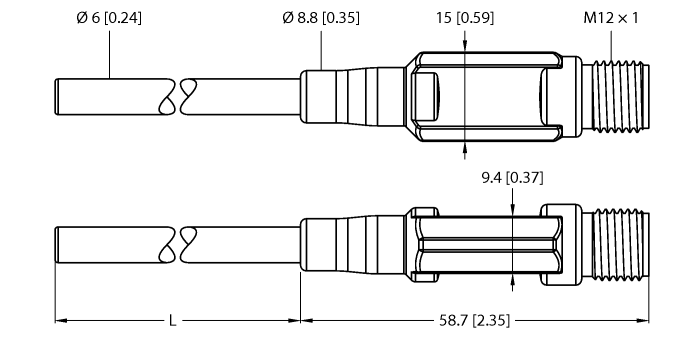 Turck Temperature Detection - With Current Output # TTM100C-206A-CF-LI6-H1140-L150
