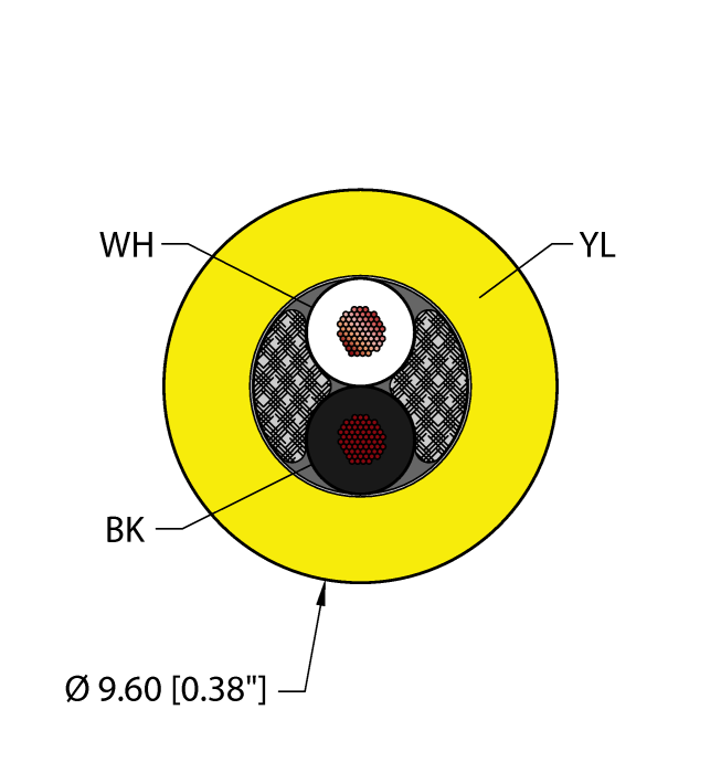 Turck Flexible Service Cable - Reelfast Bulk Cable # YEL,PVC,2X16,STOOW,MSHA