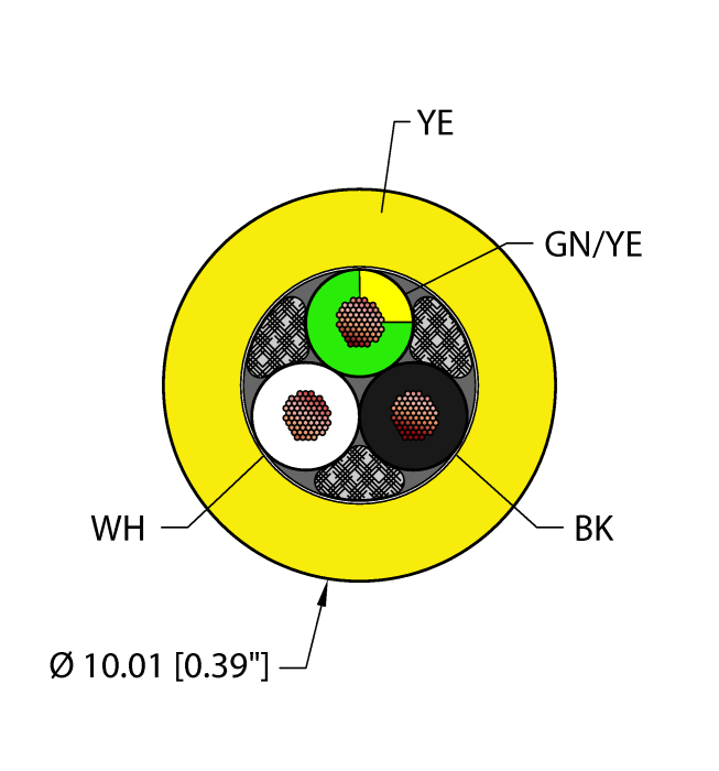 Turck Flexible Service Cable - Reelfast Bulk Cable # YEL,TPE,3X16,SEOOW