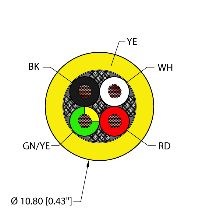 Turck Flexible Service Cable - Reelfast Bulk Cable # YEL,TPE,4X16,SEOOW