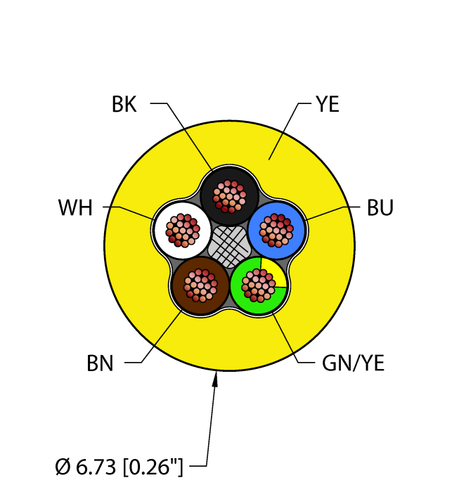 Turck Flexlife Cable - Reelfast Bulk Cable # YEL,TPE,5X18,AWM,FL20,CTRACK