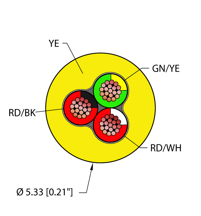 Turck General Purpose Cable - Reelfast Bulk Cable # YEL,TPU,3X18,AWM