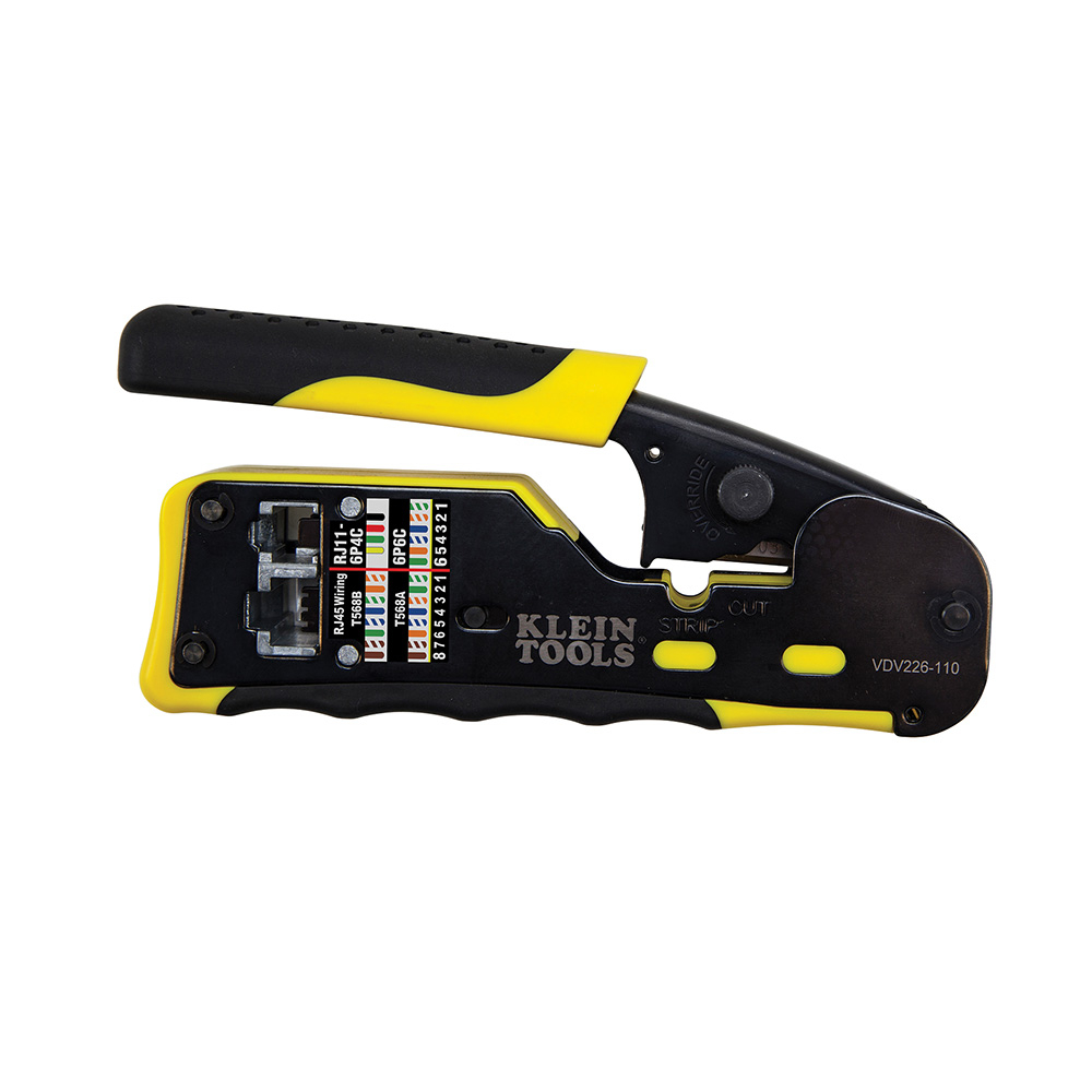 Klein Ratcheting Ethernet Cable Crimper / Stripper / Cutter, for Pass-Thru # VDV226-110